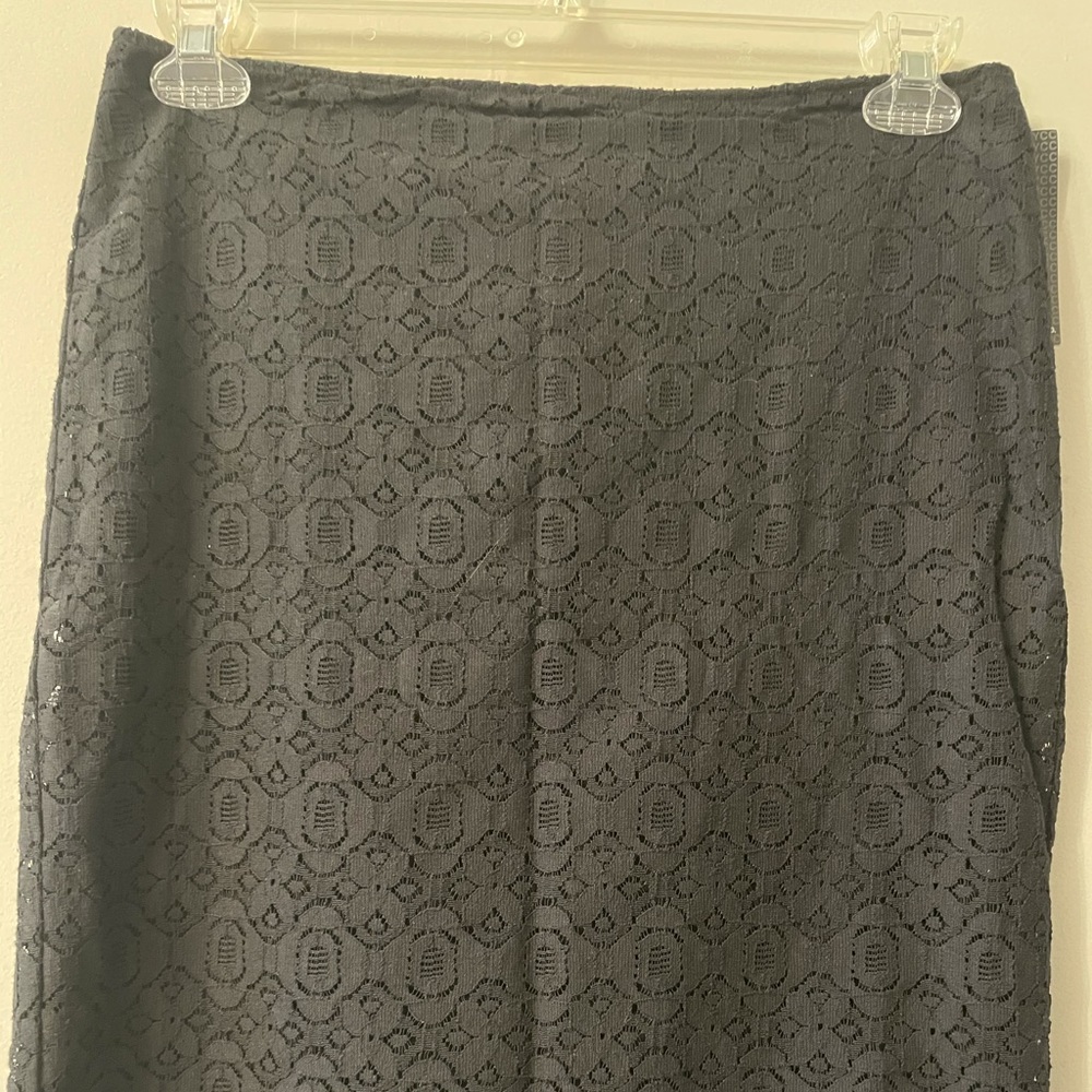 Black lace pencil skirt.